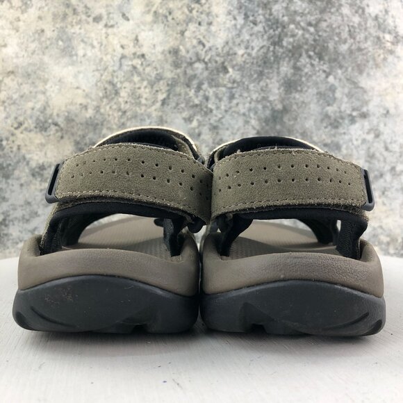 Teva Men's Size 7 Katavi Brown Leather Open Toe Hook & Loop Outdoor Sandals - Picture 8 of 15